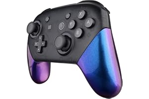eXtremeRate Coque Poignée Grip de Remplacement pour Nintendo Switch Pro Manette, Coque Customisé de Poignée Grip pour Manette Switch Pro, Coque de Poignée Grip Coloré Caméléon Violet Bleu