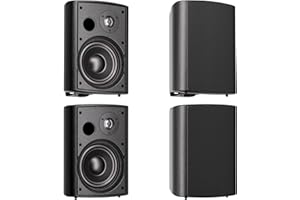 Herdio 800W 6,5 Zoll AußenLautsprecher Wasserdicht, Wandmontage Patio Stereo Indoor Outdoor Lautsprecher mit kraftvollem Bass, Allwettertauglichkeit(4 schwarz)