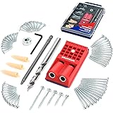 Workpro - Kit con maschera di perforazione da 125 pezzi, tascabile, completo, con 100 viti autofilettanti e 20 tasselli, per 