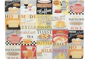 CREATIVE TOPS Everyday Home Glass Worktop Saver, Kitchen Surface Protector, 40 x 30cm, “Retro Breakfast”