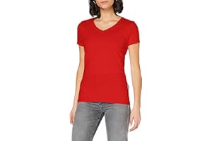 HRM Damen Luxury V-Neck Tee, Premium T-Shirt Damen V-Ausschnitt aus 100% Bio-Baumwolle, Basic Shirt Damen bis 60°C waschbar, Hochwertige & nachhaltige Damen-Oberteile