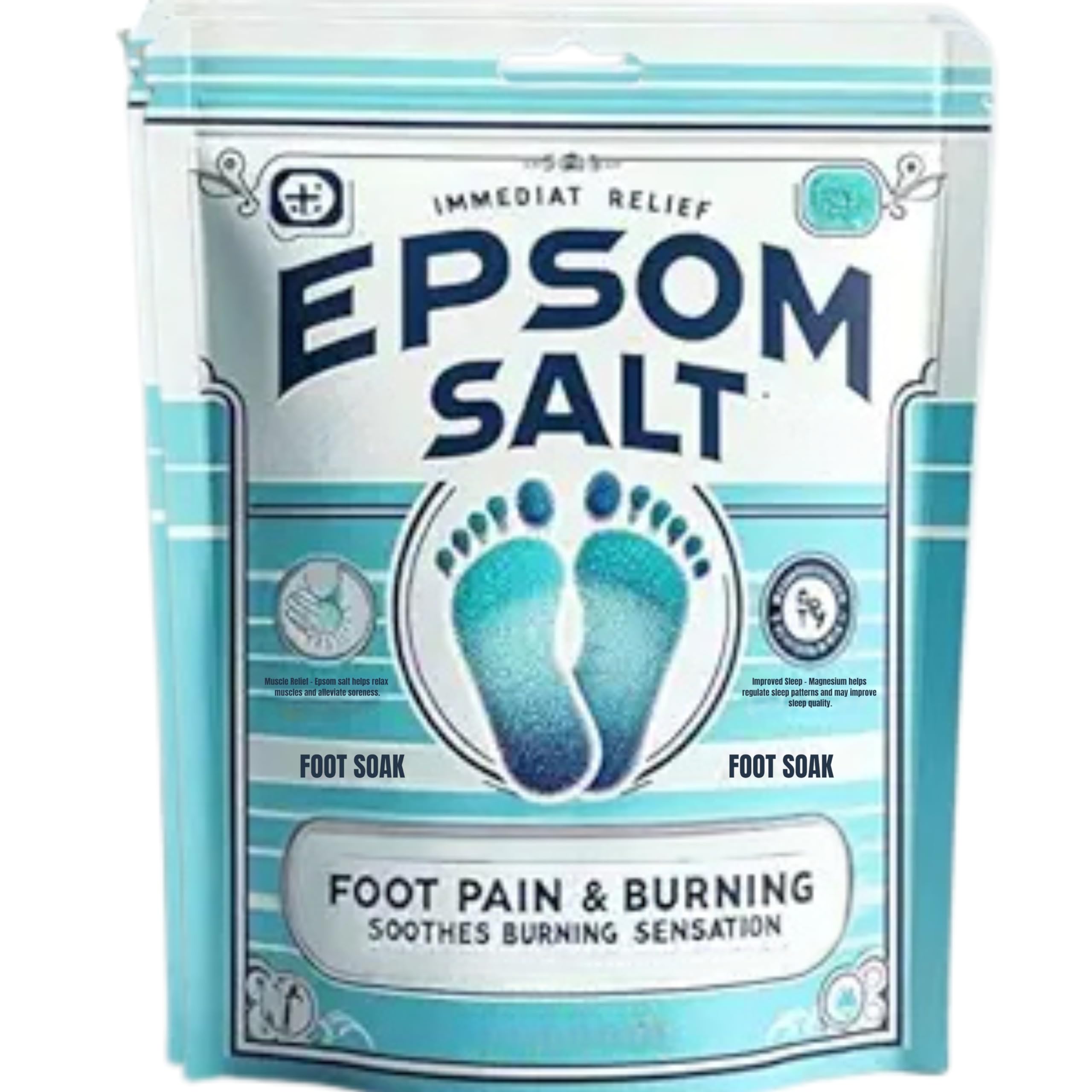 Fast-Acting Epsom Salt 1Kg for Pain Relief and Relaxation, Guaranteed Relief for Foot Pain, Swelling & Soreness Luxury Bath S