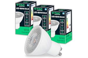 V-TAC 3x LED Glühbirne GU10-6W (entspricht 60W) - 445 Lumen - CHIP SAMSUNG - Maximale Effizienz und Energieeinsparung - GU10 Spot LED Glühlampen - Licht 4000K Neutralweiß - 3er Pack