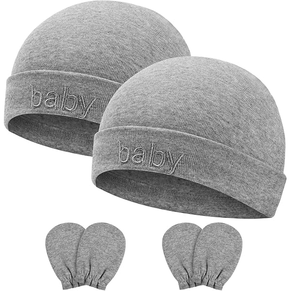Muffole Per Neonati Set Cappelli E - 5 Cappellini E 5 Guanti In Cotone