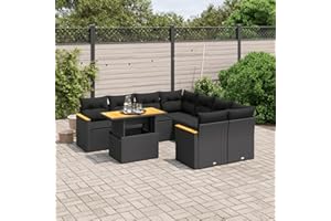 Amorsee Gartenlounge Groß XXL Verstellbare Tischplatte Lounge Möbel Outdoor Rattan Ecklounge Loungemöbel Set Gartensofa Garten Sofa Terrasse Gartenmöbel Set Terrassenmöbel Sitzgarnitur