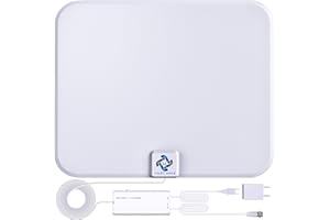 U MUST HAVE 2024 Amplified Freeview TV Aerial 550+ Miles Long Range 360° Reception - Support HD 4K 8K 1080p Fire TV Stick - Indoor & Outdoor with Smart Switch Amplifier Signal Booster - 18ft Coax HDTV Cable,white