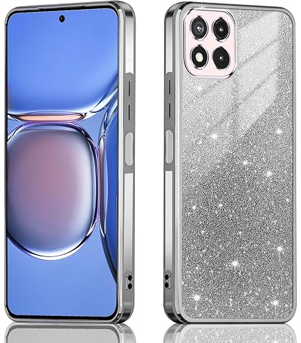 Cover Per Xiaomi Redmi 9C Glitter Trasparente - Custodia In Silicone TPU Con Brillantini - Viola - 2