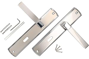 KOTARBAU® - Set di maniglie per porta a battente BB, 72 mm, maniglia a coda lunga, in nichel cromato, universale, moderna