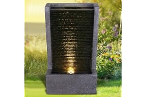 AMUR Gartenbrunnen Brunnen Zierbrunnen Zimmerbrunnen Springbrunnen Brunnen 230V Wasserfall Wasserspiel für Garten, Gartenteich, Terrasse