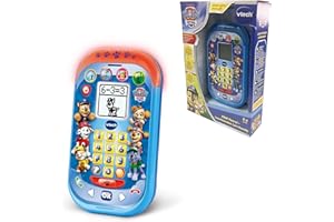 Vtech PAW Patrol - Leuchtendes Lernhandy – Interaktives Handy mit Lernspielen zu Mathematik, Gedächtnis und mehr, LCD-Display, Klingeltönen und integriertem Mikrofon – Für Kinder von 3-6 Jahren