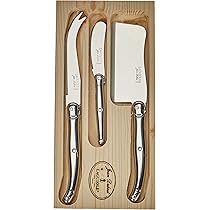 Laguiole Jean Dubost - Set di coltelli per formaggi in acciaio inox, 3 unità