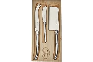 Laguiole Jean Dubost 97616 Coffret de 3 Couteaux Tout Inox, 11 cm