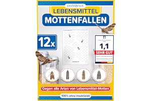 Produktabbildung: Lebensmittelmotten-Falle [12 Stück Vorteilspack] | Mottenfalle gegen Lebensmittel-Motten mit maximaler Lockwir