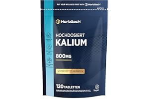 ‎HORBÄACH Kalium Hochdosiert aus Kaliumcitrat | 120 Vegane Tabletten | 800mg pro Tag | Potassium Citrate | Horbaach