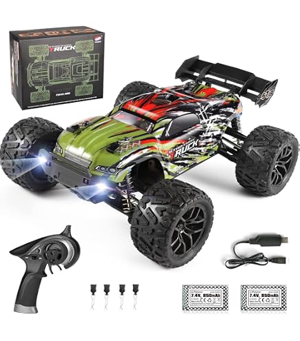 AIGIA Voiture Télécommandée à l'Échelle 1:24 Voiture RC Drift 2,4 GHz 4WD 15 Km/h Haute Vitesse Deux Batteries et Pneus Supplémentaires Jouets