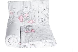 FRIVOLITY Baby's Comfort Bedding Set Duvet Cover (90 x 120 cm) + Pillowcase (40 x 60 cm), Drawn Teddy