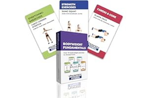 (65+ Cards) Bodyweight Exercise Flashcards by Pain-Free Fitness, 3x5 in, Workout Flashcards for Home Workouts, Tear-Resistant with Video QR Codes