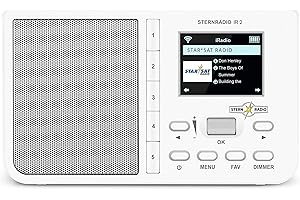 TechniSat STERNRADIO IR 2 - kompaktowe radio internetowe (WiFi, wymienny akumulator, programowalne przyciski, stacje do snu, budzik, timer uśpienia, drzemka, AUX, sterowanie aplikacją) białe