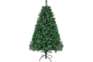 ‎HOMEWIT Homewit künstliche Weihnachtsbaum 120 cm (Ø ca. 60 cm), 1,2 M künstliche grüne Tannenbaum mit 260 Zweige, abziehbar zusammenklappbar und schwer entflammbar, Christbaum mit Metall Ständer (Ø ca. 30 cm)