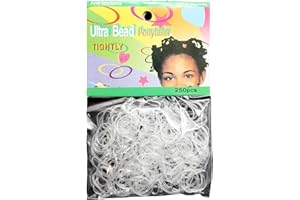 CYBERLOXSHOP Pack of 250 Small Mini Hair Braiding Elastics Polyurethane Bands for Dreads Braids (Clear)