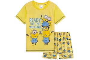 Minions Chłopięca piżama, chłopięca krótka piżama zestaw bawełniane piżamy dla dzieci chłopcy 2-14 lat