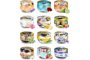 JUTYUM Candle Lot De 12 Bougies Parfumées En Cire De Soja Pour La Maison, Bougies Parfumées Coffret Cadeau, Bougies Parfumées Bougies en Cire De Soja Naturelle pour Bath, Yoga, Mariage, Décoration de Noël
