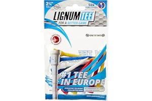 LONGRIDGE Lignum Golf-Tees (16er-Pack) – Mehrfarbig, 53 mm