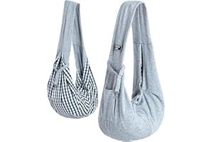 ASFWAGQ Hundetragetasche Tragetücher Hunde Kleine Hunde Katze Sling Pet Tragetuch Single Schulter Pet Bag für Spaziergang Aktivitäten im Freien und Ausflüge (Grau)