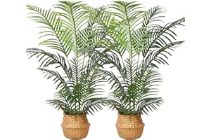 ‎KAZEILA Kazeila Kunstpflanzen Groß 120cm Künstliche Palme Pflanzen Fake Pflanzen Plastik Kunstpalme Pflanze Deko für Home Wohnzimmer Schlafzimmer(2PACK)