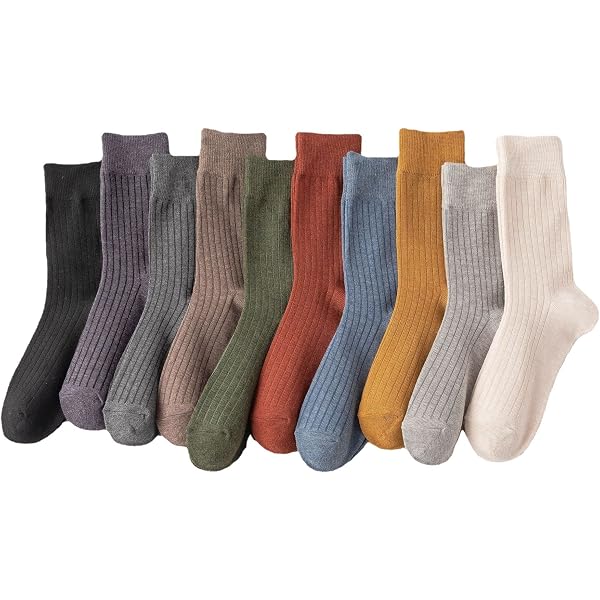 ACCFOD Womens Cute Crew Socks 6-Pack - Soft Cotton Athletic Casual Socks With Aesthetic Colors For Women, Granola Girl Style