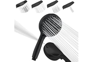 SparkPod Black Shower Head High Pressure and 10 Spray Settings - Luxury 5" Handheld High Power Shower Heads with High Pressure Jets - Showerhead and 10 Functions - Matte Black (No Filter)