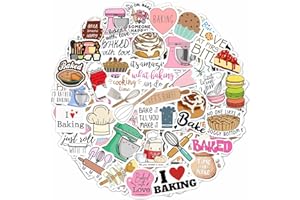 PADABAYKA 100 stück Backaufkleber, lustige Backsticker für Trinkflaschen - Backparty-Dekorationen und Geschenke - Baking Stickers