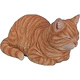Vivid Arts Träumende Katze, rot, Kunstharz Gartendeko