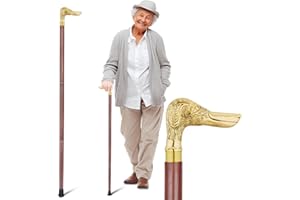 Ajuny Bastone Da Passeggio Fatto A Mano Per Uomini Donne E Anziani Con Impugnatura In Legno E Ottone Leggero E Resistente Design Elegante Adulti.