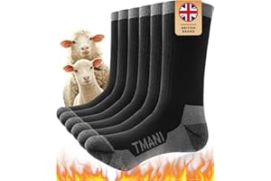Tmani Thermal Socks Merino Wool Winter Warm Outdoor Hiking Socks for Men Women, Sports Socks Breathable Comfort for Work Walking Running