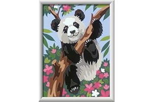 Ravensburger CreArt 20161 - Süßer Pandabär - Malen nach Zahlen für Kinder ab 9 Jahre, Malset mit Rahmen, Pinsel und Acrylfarben, Geschenk für Mädchen und Jungen