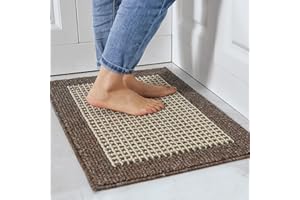 COSY HOMEER 28X18 Inch Washable Kitchen Rug Mats are Made of Polypropylene Square Rug Cushion Which is Anti Slippery and Stain Resistance,Brown
