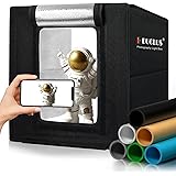 DUCLUS Light Box Fotografico 25x25 cm, Set Studio Fotografico Portatile con 96 LED Luci Regolabili, 6 Sfondi Lisci per Fotogr