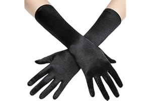 Coucoland Long Opera Gloves Satin Gloves Bridal Fancy Dress Gloves Wedding Prom Opera Gloves Elbow Length Classic Gloves