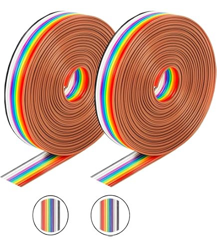 40-poliges Regenbogen-Flachbandkabel, 1,27 Mm Pitch, 1 M Länge, 5,08 Cm Breite – Für Elektronik Und Geräte