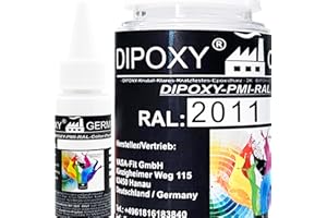 25g Dipoxy-PMI-RAL 2011 TIEFORANGE Extrem hoch konzentrierte Basis Pigment Farbpaste Farbmittel für Epoxidharz, Polyesterharz, Polyurethan Systeme, Beton, Lacke, Flüssigfarbe Kunstharz Schmuck