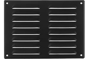 LIRAST 260x190mm Vent Cover Anthracite - 10x7.5 inch Wall Vent Cover with Insect Mesh - Ceiling Soffit Vents - External Vent Cover - Metal Ventilation Grilles - Air Vent Covers for Walls