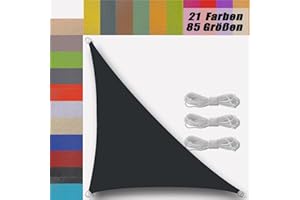 UFAMILUK triangular sun shade sail waterproof triangle with free rope breathable triangle sun shade sail for garden shade pergola activities lawn canopy Anthracite 3x3x4.3m