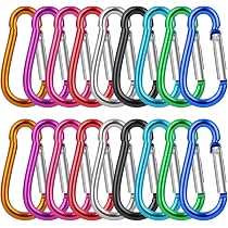 20 Mousquetons Mini Aluminium - Porte-clés Multifonction 5 Cm, 10 Couleurs - Pour Camping, Randonnée, Bricolage