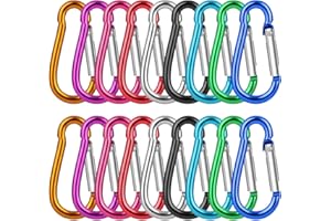 JOYSKY 18 Stück Karabiner Klein Schlüsselanhänger Mini Karabinerhaken Aluminium für Outdoor Camping Zuhause Wandern