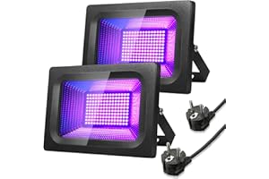2pcs LUNSY Lumière Noire LED 30W, Imperméable IP66 Projecteur Lumière UV Extérieur, Lampe LED Violet, Eclairage à Effet pour Fête, Disco DJ, Soirée, Peinture Fluo, Affiche Fluorescente, Néon, Bar