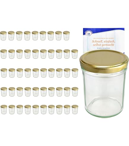 Set Da 50 Vasetti In Vetro Da 230 Ml Con Coperchi Twist-Off TO 66 Argento, Barattoli Per Marmellate, Conserve, Sottovuoto, Incluso Ricettario - 3