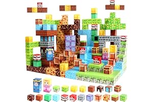UICZDRY 80 Pièces Construction Magnetique Enfant,2.5CM/Pièces Educatif Magnetique Blocs,Jeu de Construction Forest Adventure,STEM Montessori Jouets Magnétiques Sensoriels,pour Garçons et Filles 3+ Ans