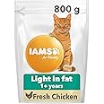 IAMS Low Fat Complete Dry Cat Food for Adult and Senior Cats with Chicken 800 g