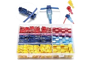 VISSQH 120 Pezzi T-Tap Connettore Terminale, T-Tap Filo Elettrico Connettore, T-Tap Rapido Connettore, T-Tap Cavo Terminali, Connettori Cavi a Crimpare
